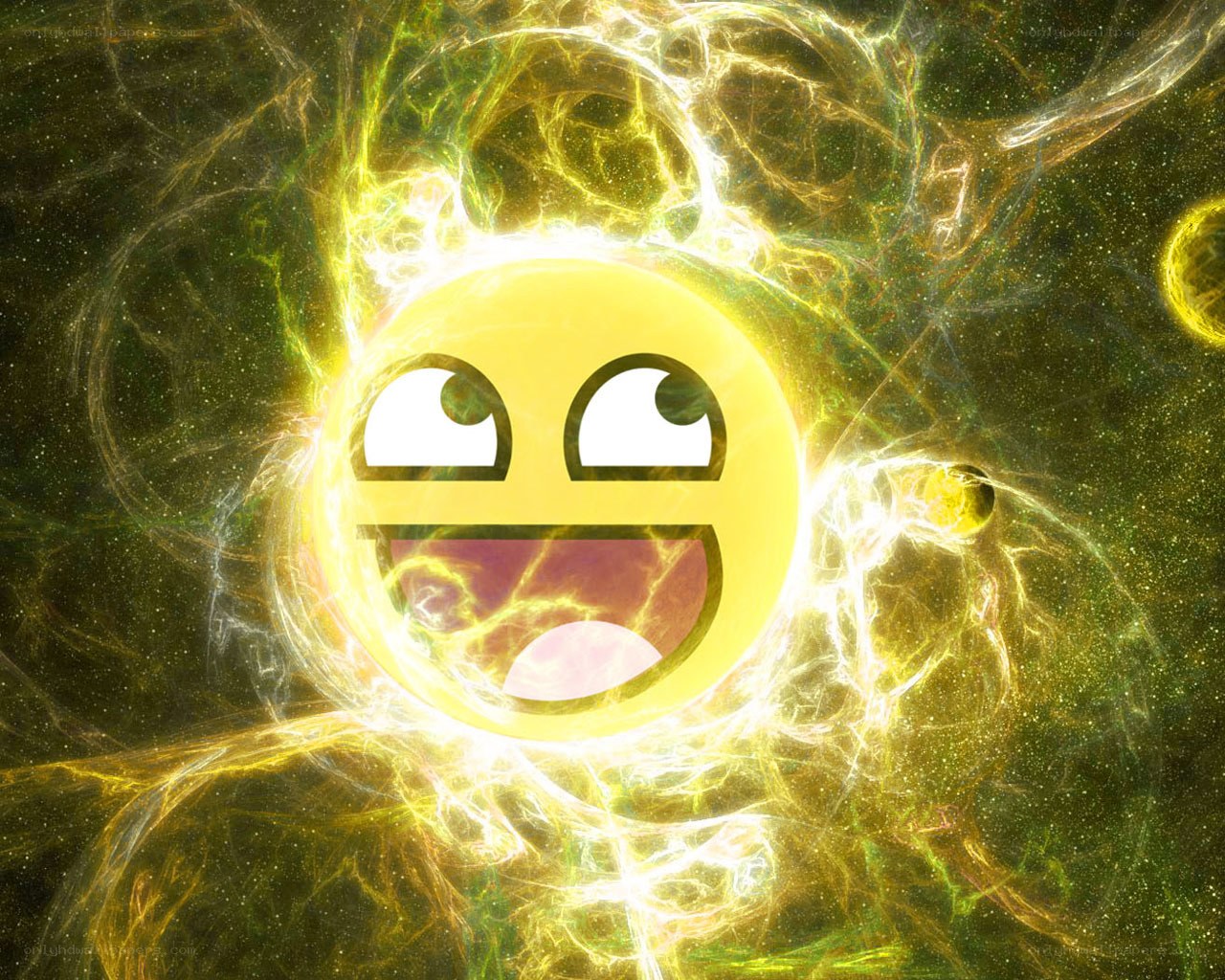 smiling face in cosmic energy