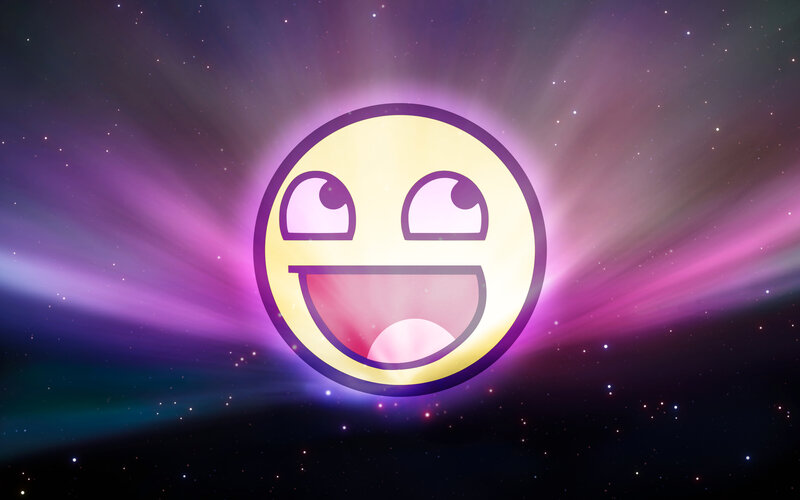 smiling face in space