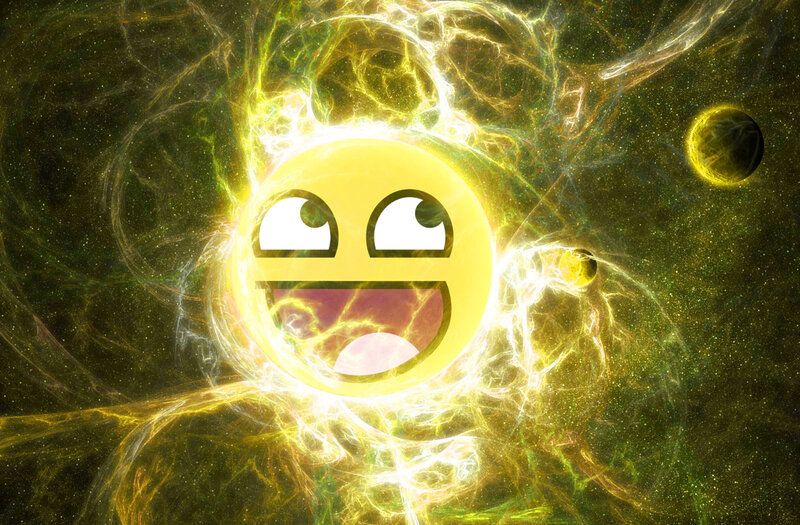 smiling face in space