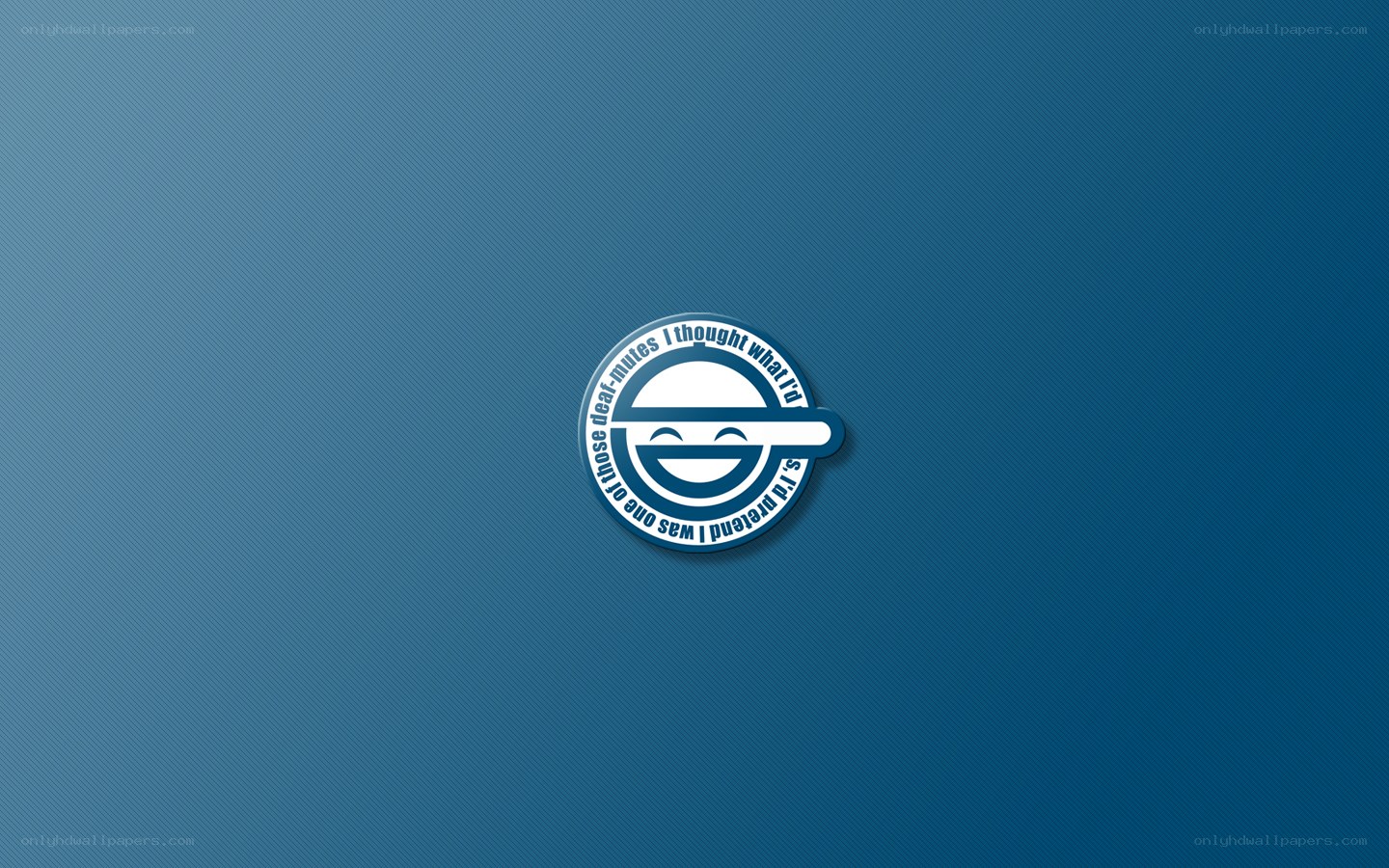 Smiling face logo on blue