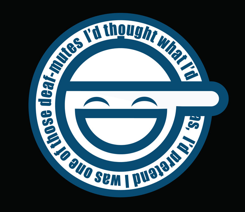 Smiling face logo with text