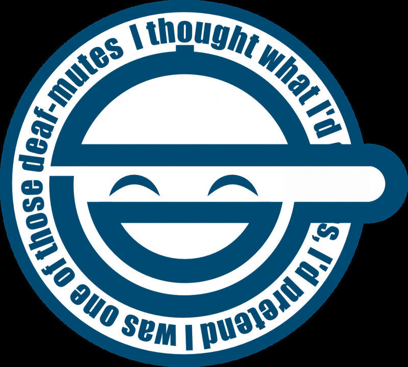 Smiling face logo with text