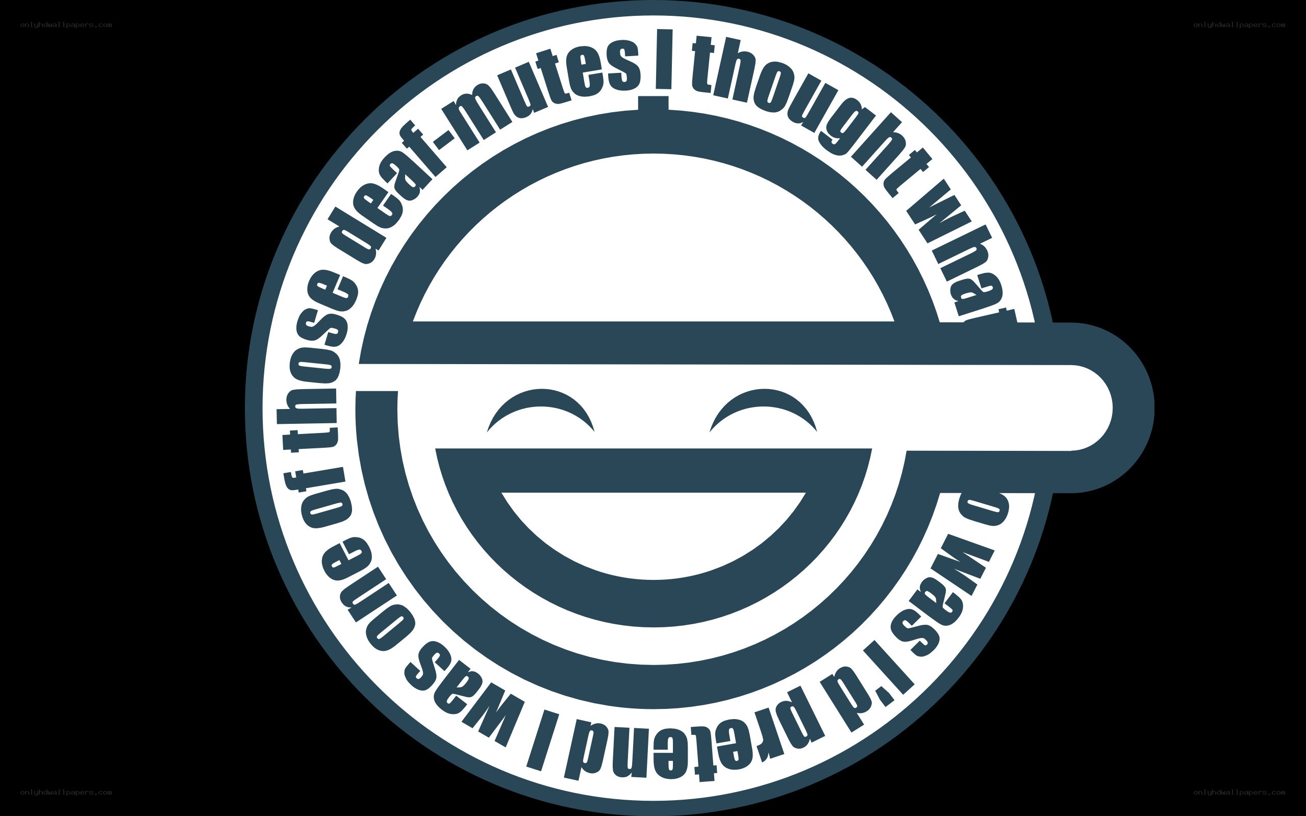 smiling face logo with text