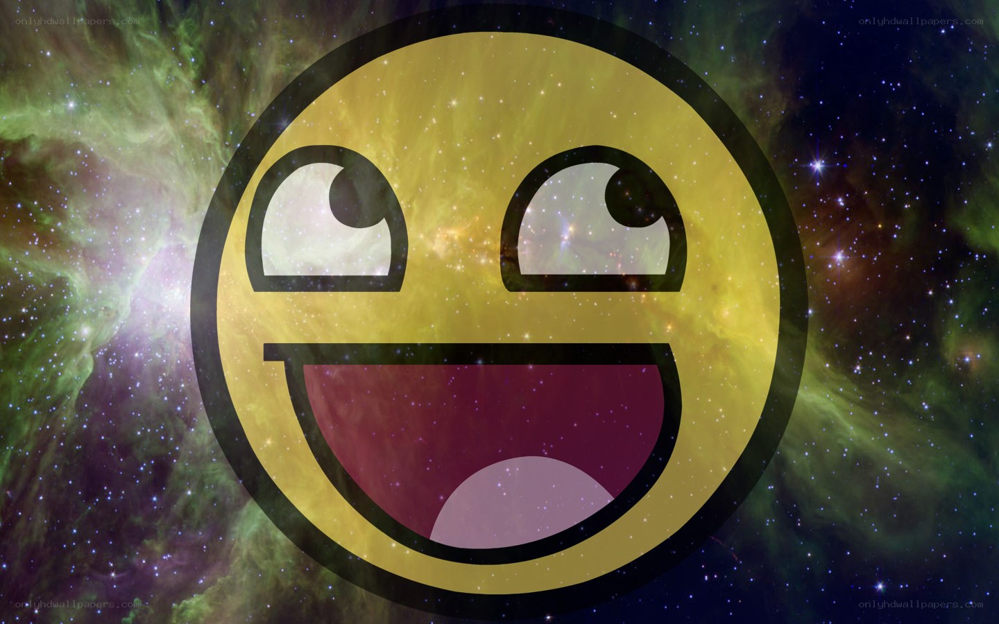 smiling face on space background