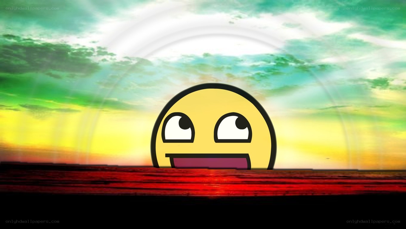 smiling face over sunset
