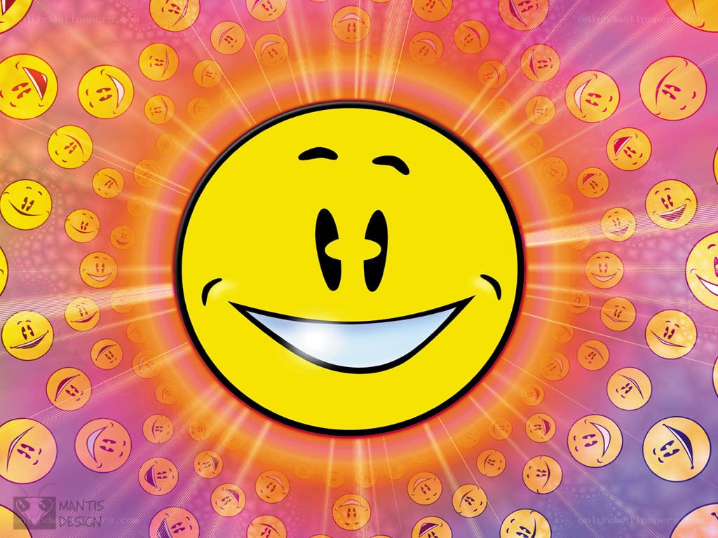 Smiling face sunburst