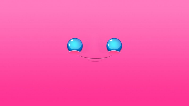 smiling face with blue eyes