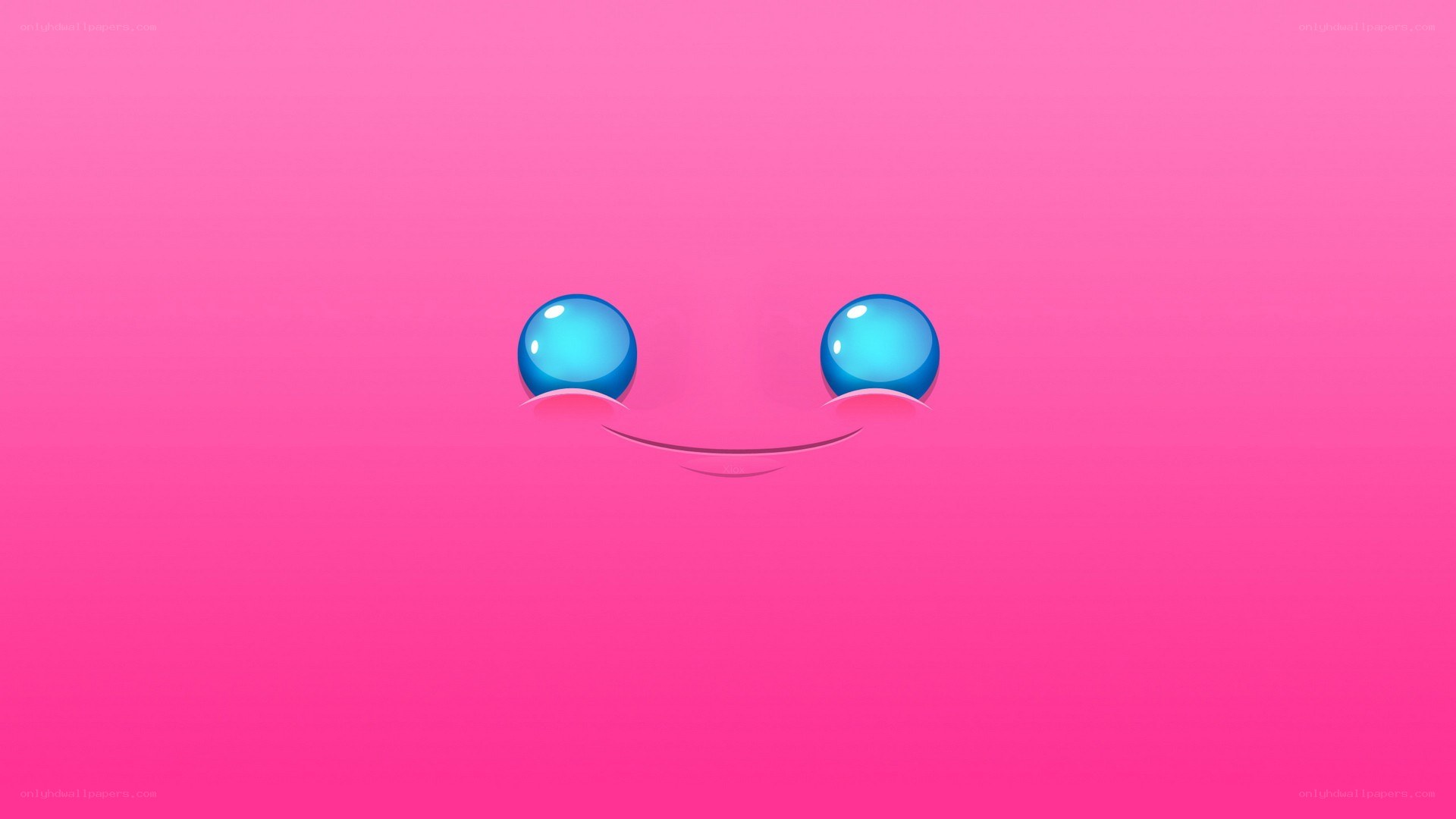 smiling face with blue eyes
