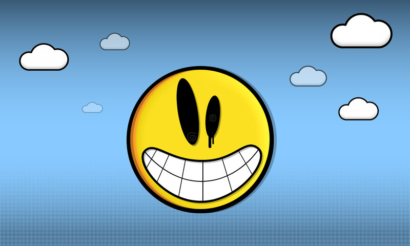 smiling face with dripping eyes