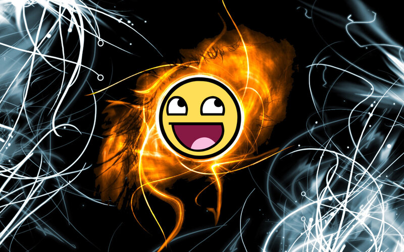 smiling face with energy swirls