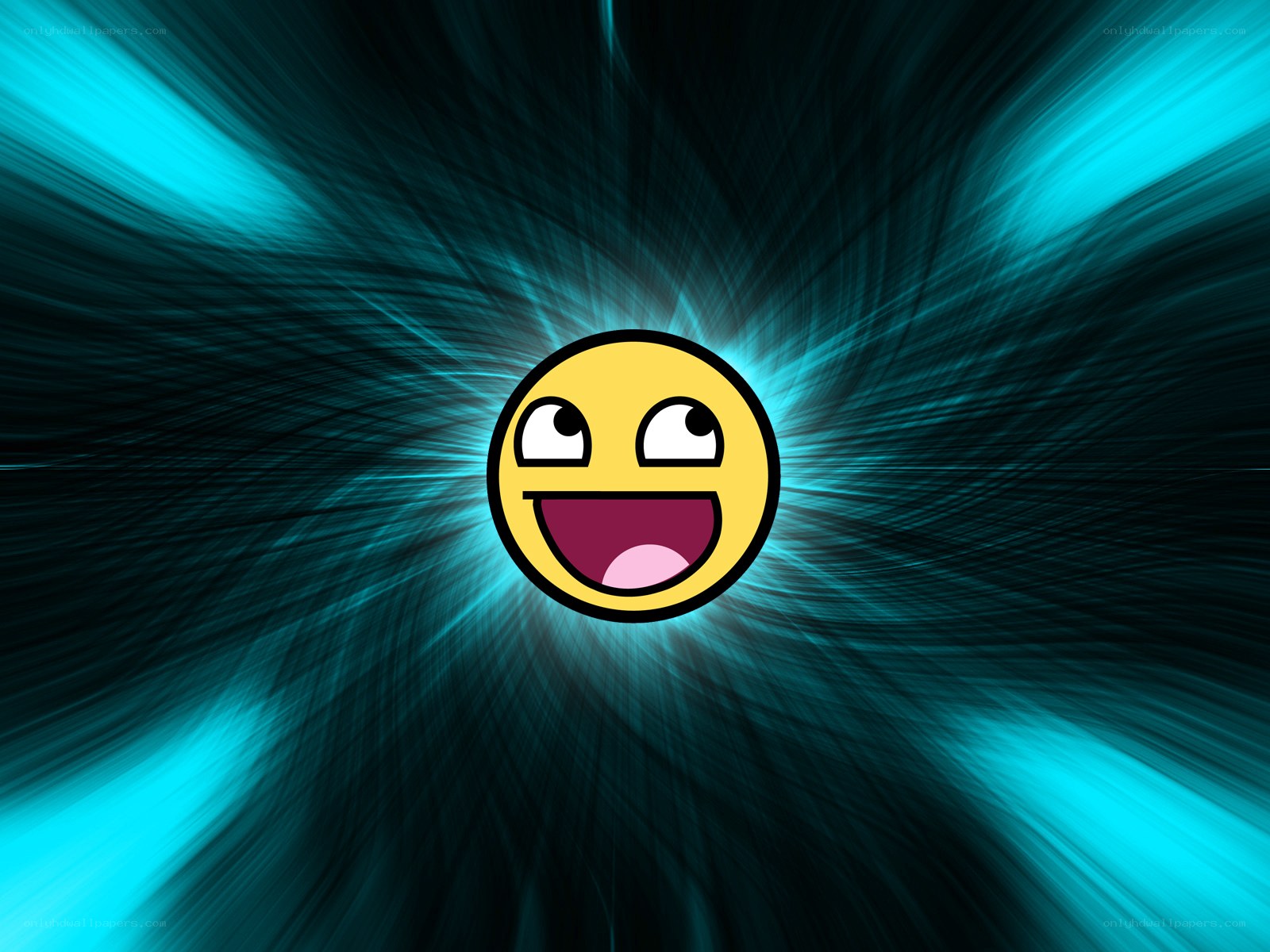 smiling face with glowing background