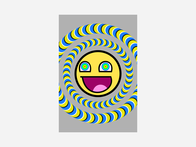 smiling face with hypnotic rings