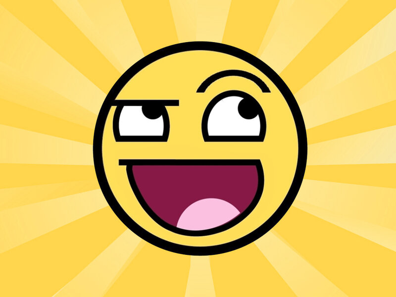 smiling face with one eye closed