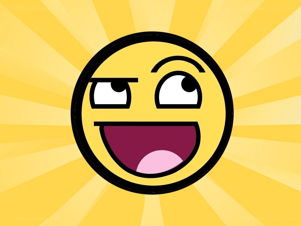 smiling face with one eye