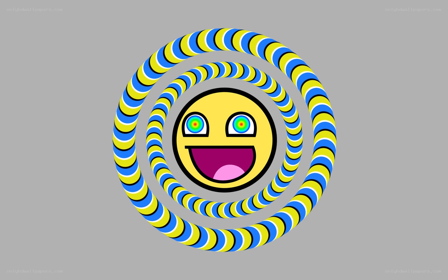 smiling face with optical illusion