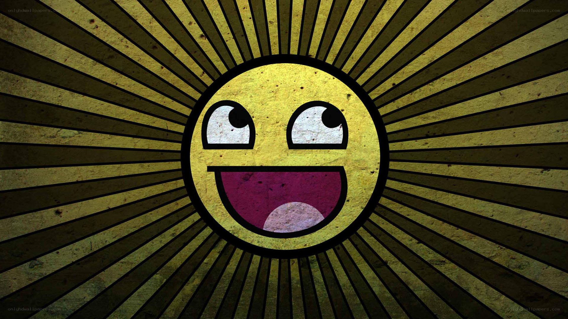 smiling face with radiating background