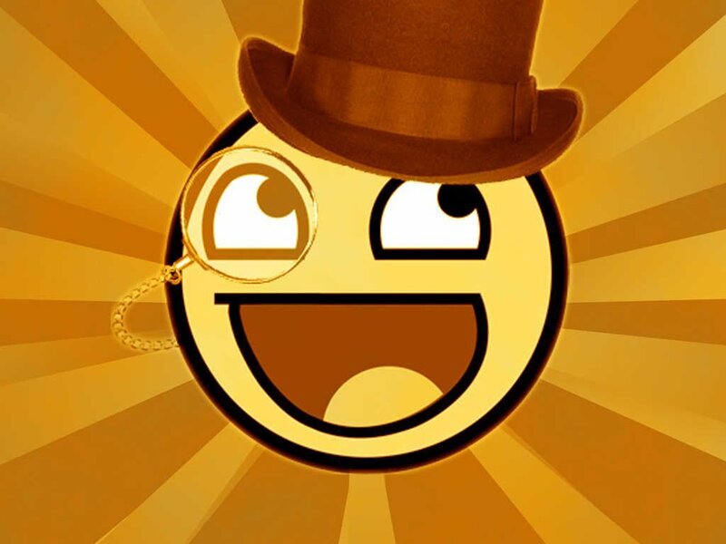 smiling face with top hat