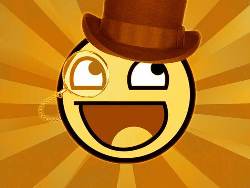 smiling face with top hat