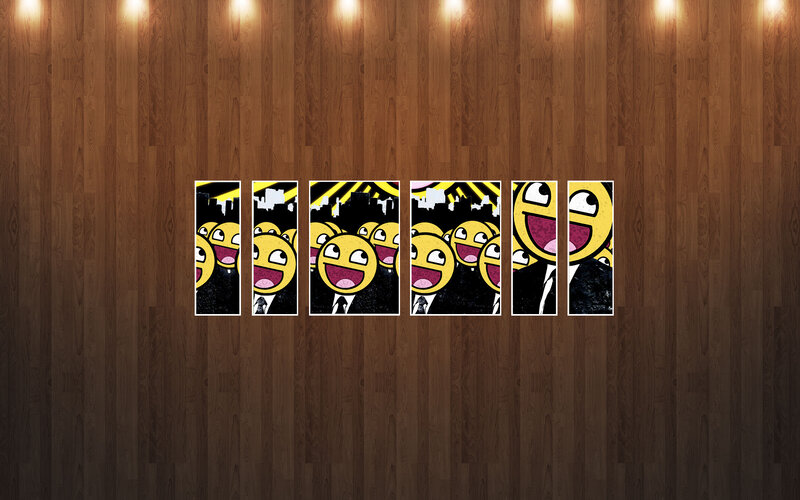 Smiling faces in a row