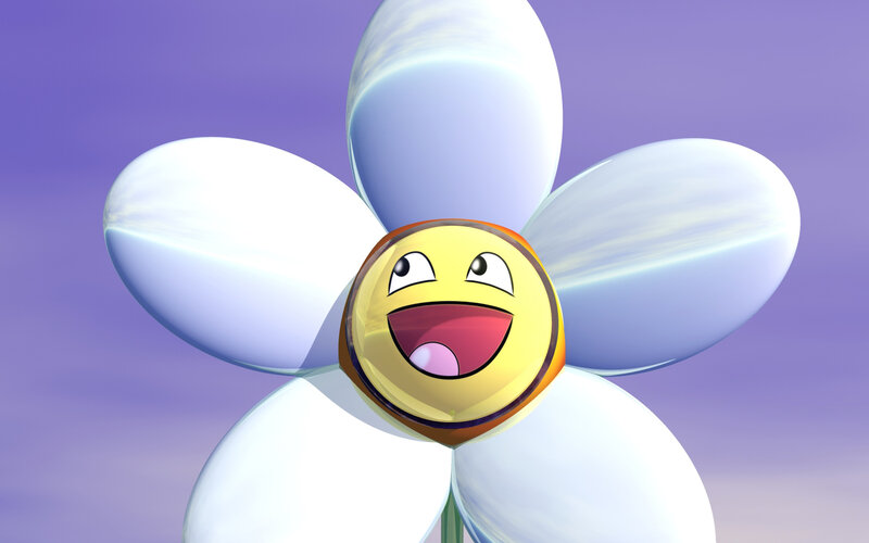 Smiling flower character