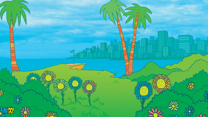 Smiling Flowers on a Hill