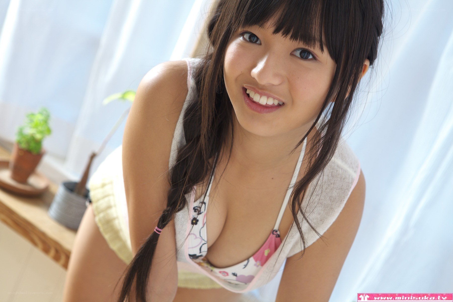 smiling girl in a towel