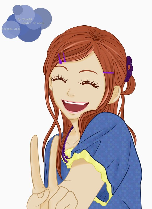 Smiling girl making peace sign
