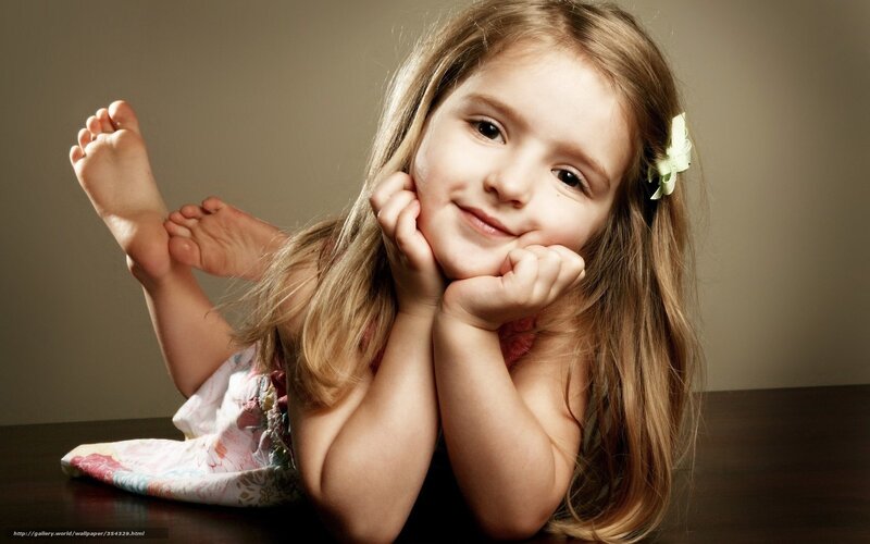 smiling girl with feet up