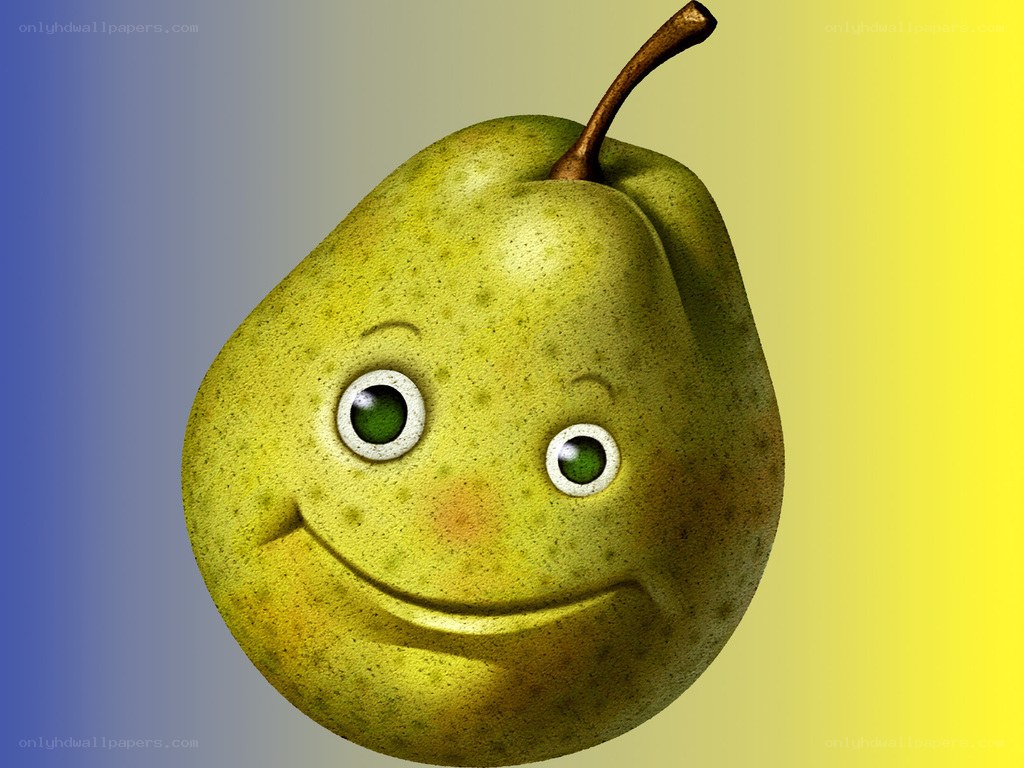 smiling pear character