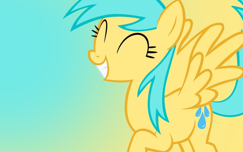 Smiling pegasus pony