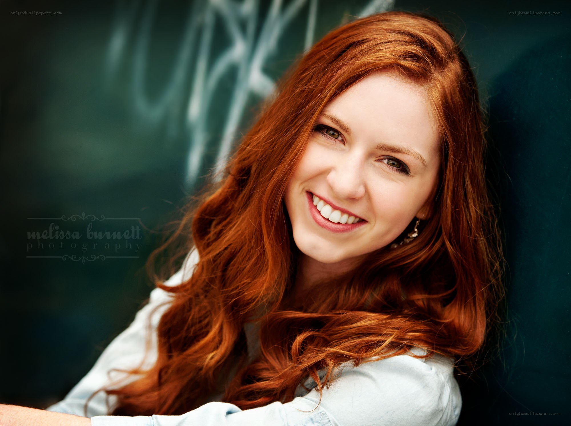 smiling red-haired woman portrait