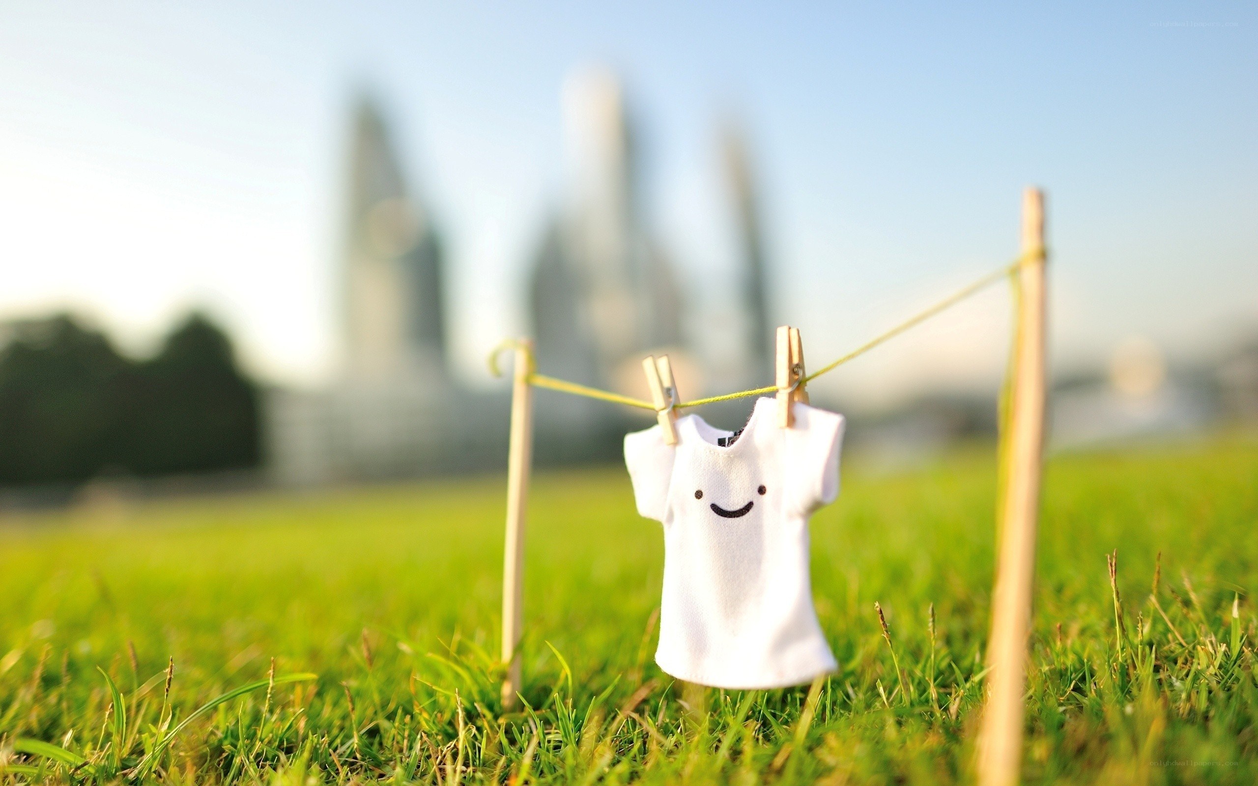 Smiling shirt on clothesline