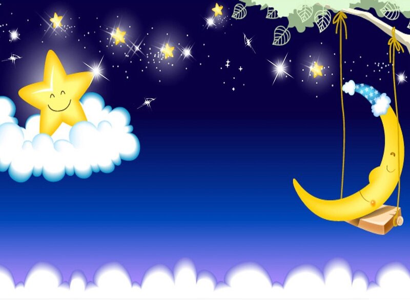 Smiling Star and Moon — Blue
