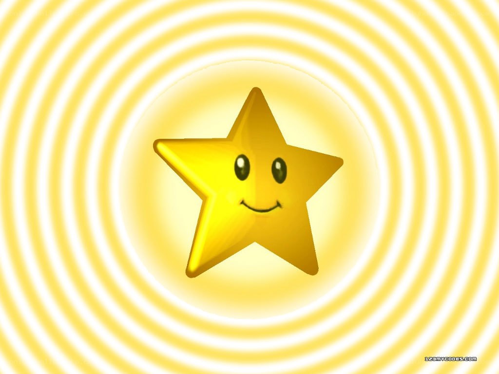 smiling star with radiant background