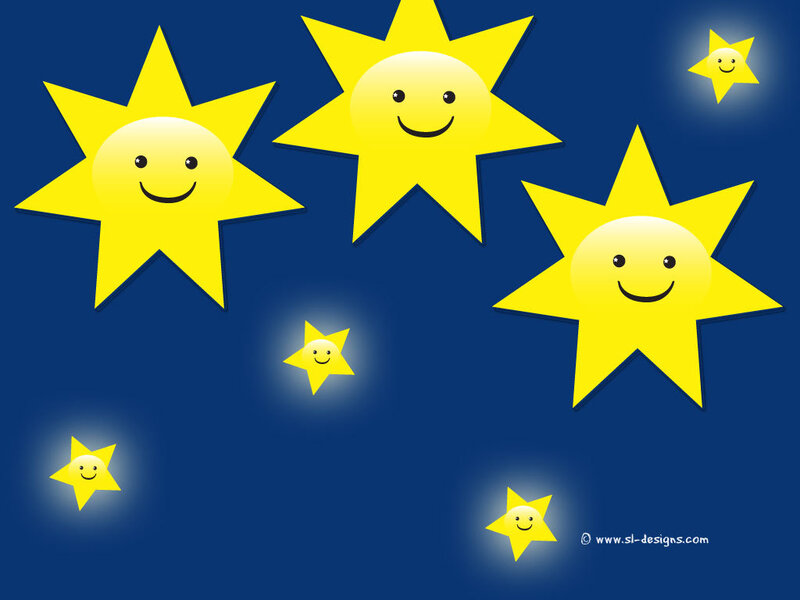 Smiling stars in the night sky