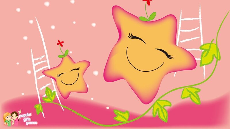 Smiling stars with flowers