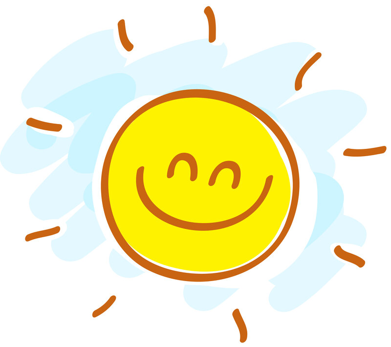 Smiling Sun Illustration — Yellow, Happy, Afternoon