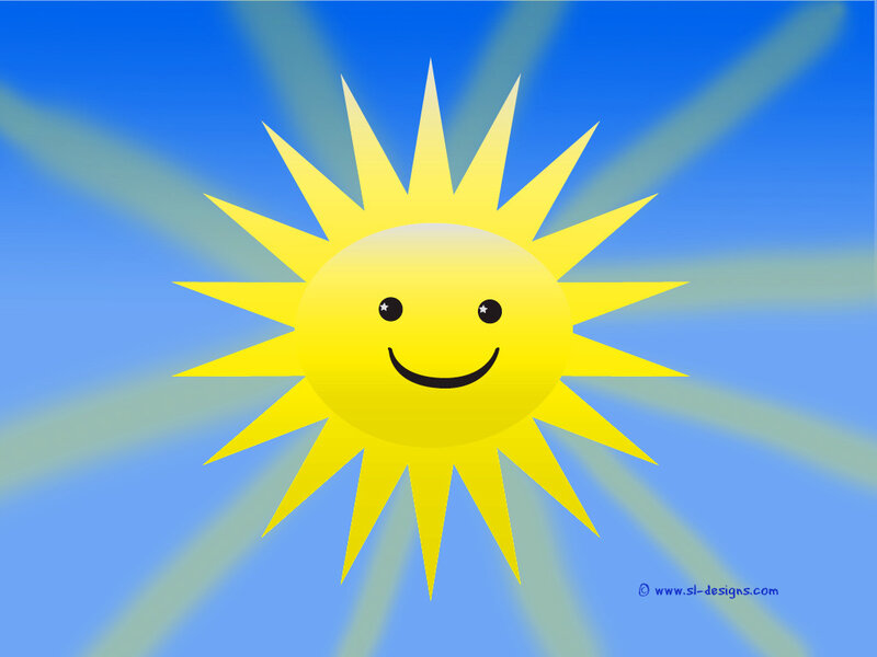 Smiling Sun Illustration — Yellow