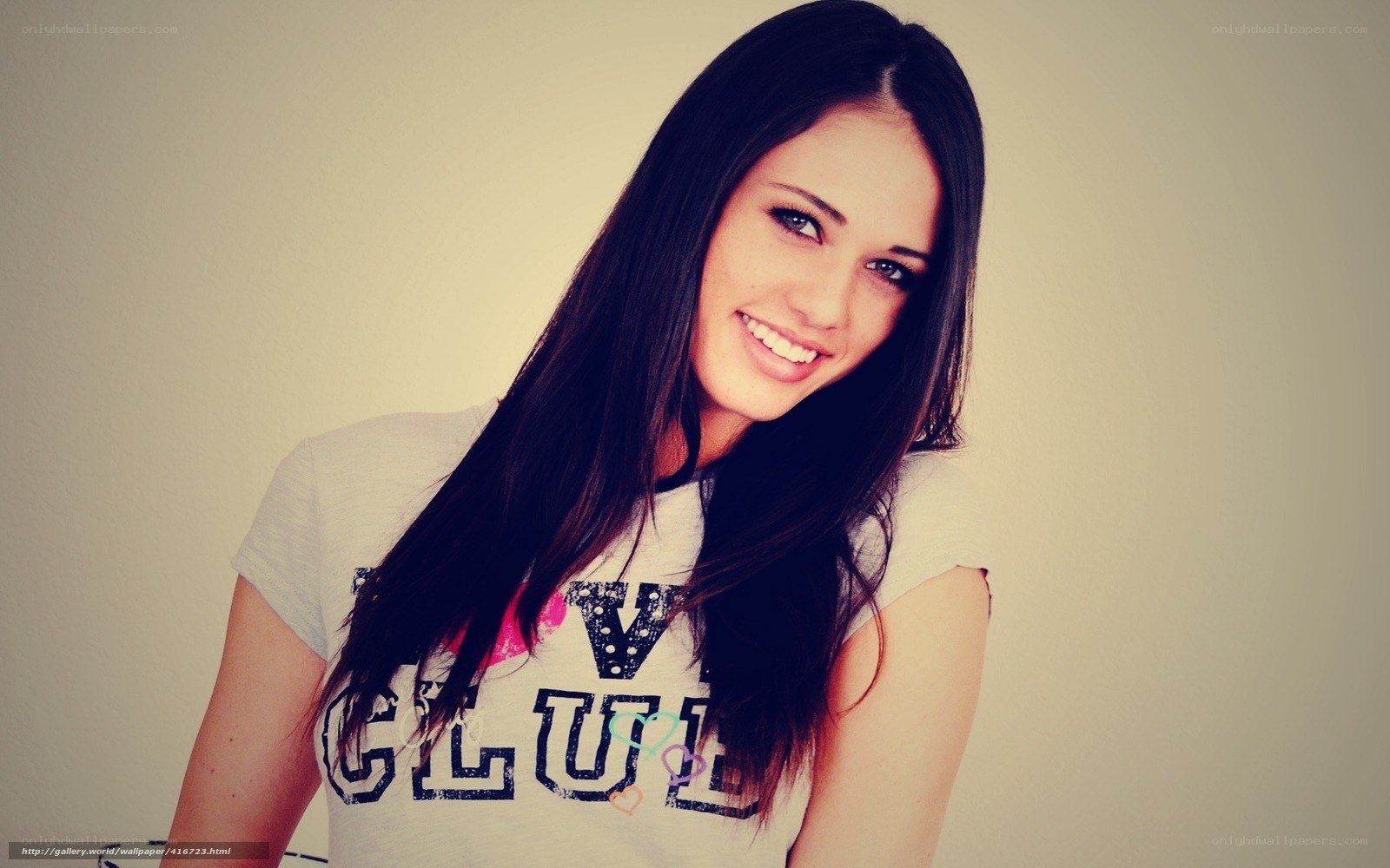 Smiling woman in t-shirt