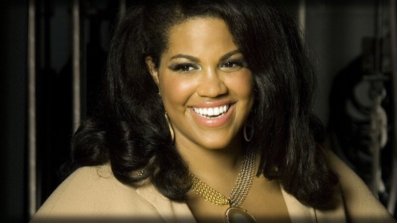 Smiling woman with dark hair