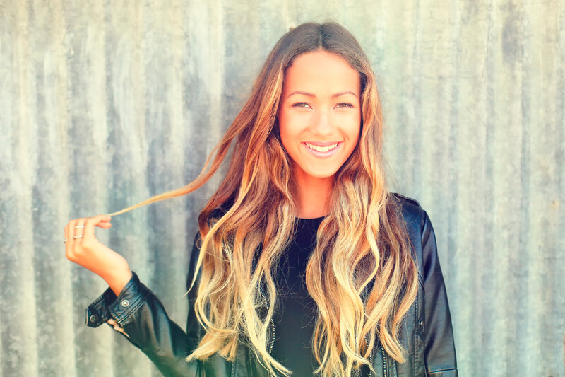smiling woman with long hair