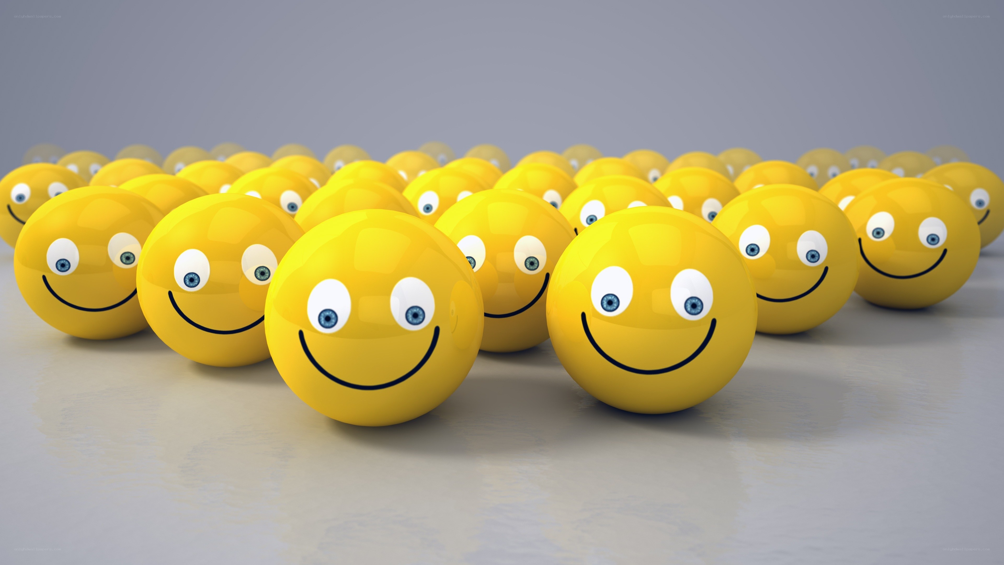 smiling yellow emoji spheres