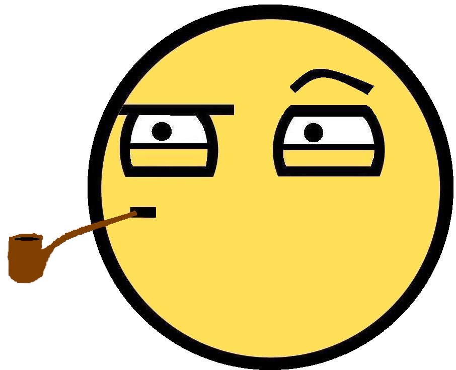 smirking emoji with pipe