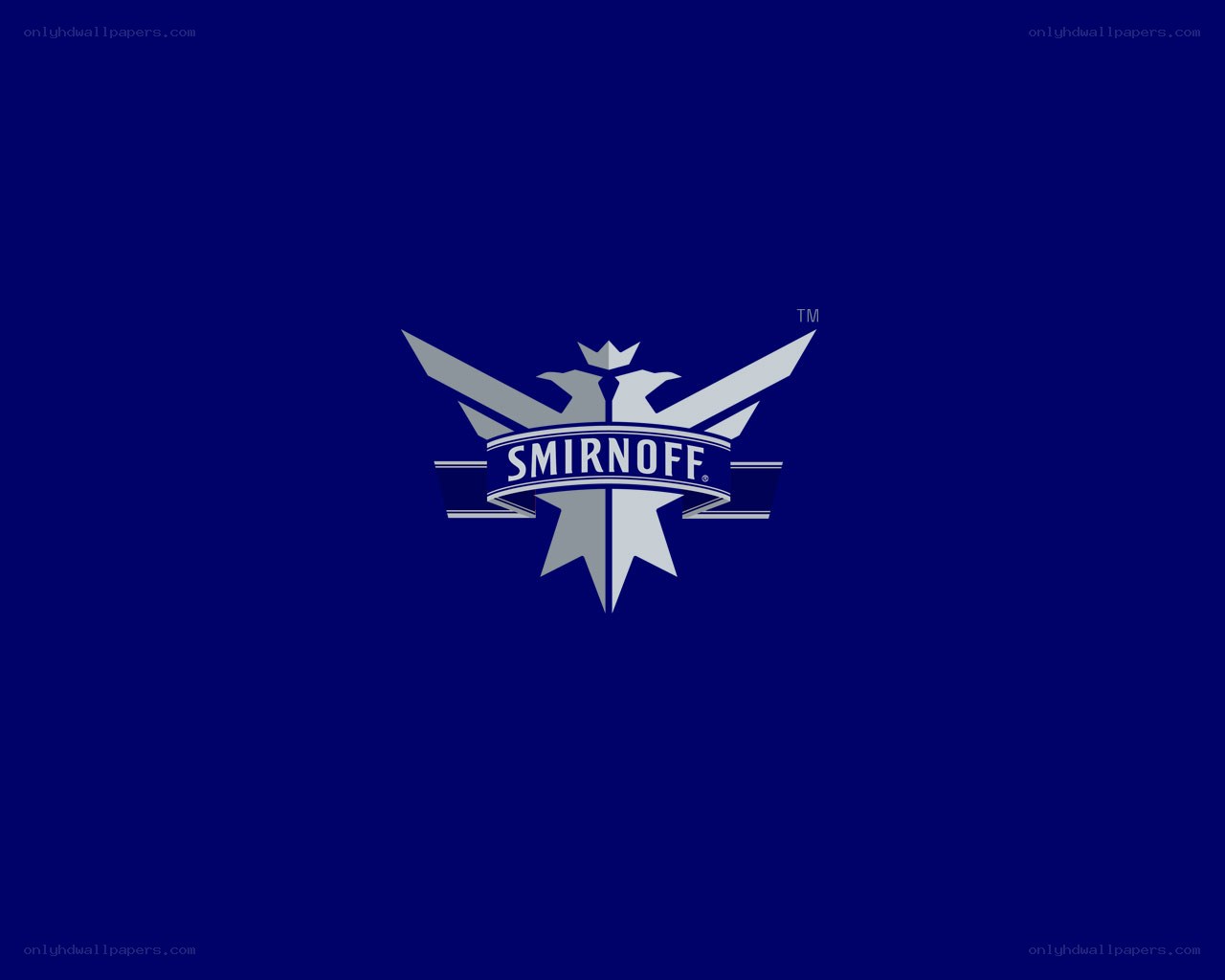 Smirnoff logo on blue
