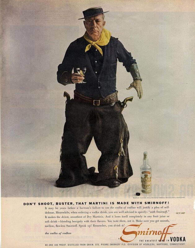 Smirnoff Vodka Ad with Buster Keaton