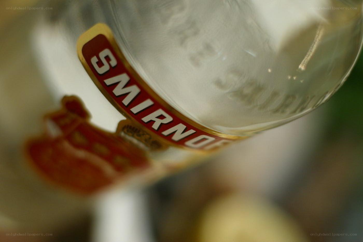 Smirnoff vodka bottle close-up