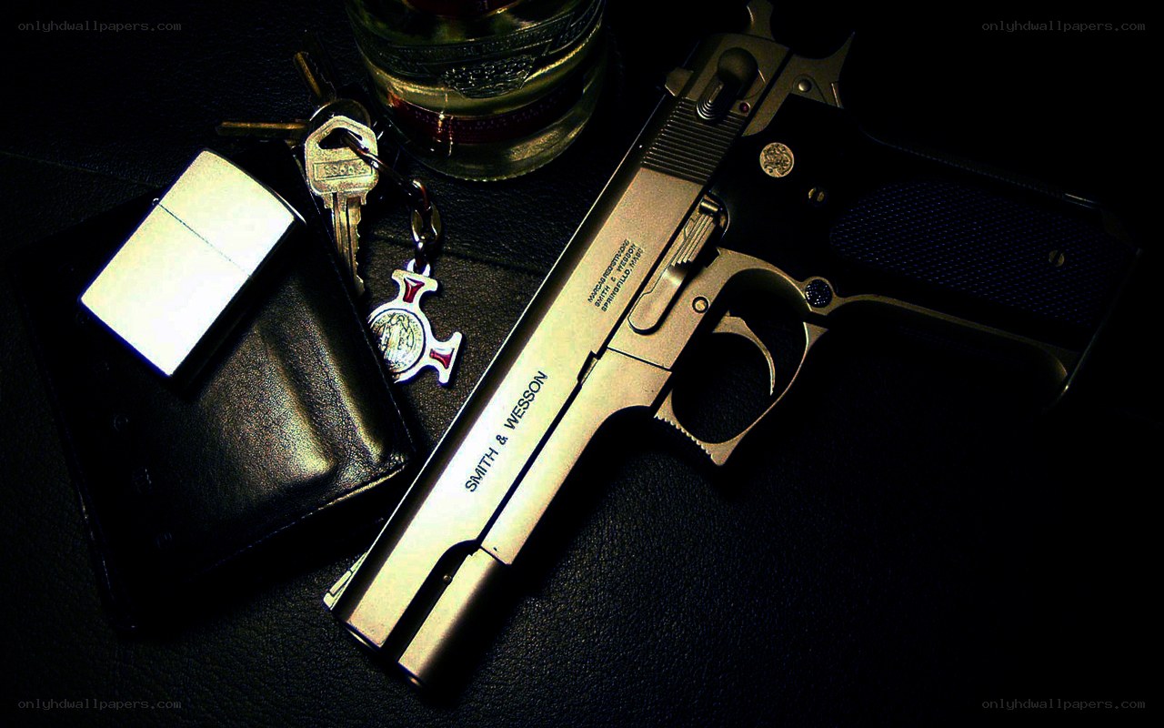 Smith & Wesson pistol with accessories