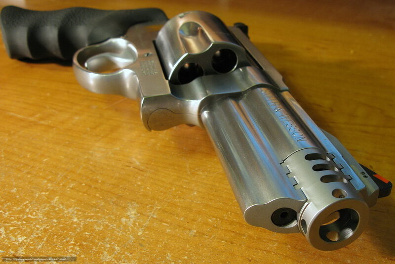 Smith & Wesson revolver on table