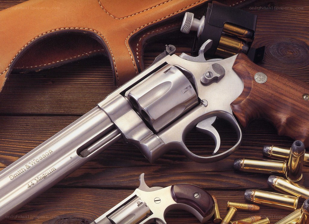 Smith & Wesson revolver with ammunition