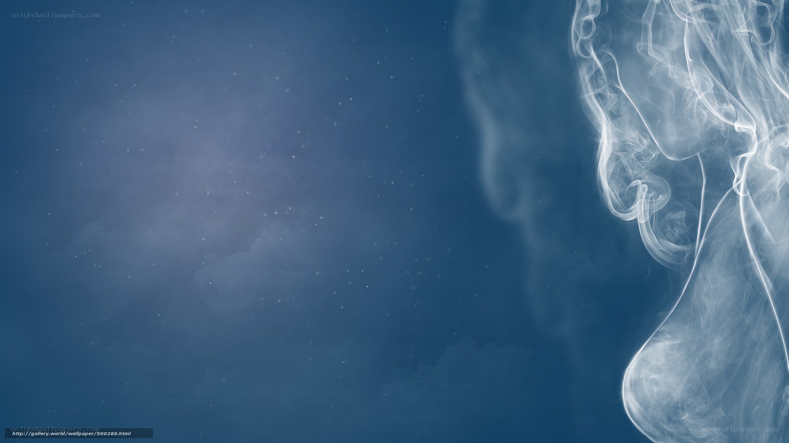 smoke against blue sky